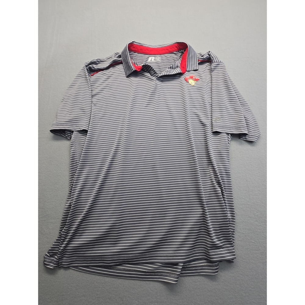 NCAA Nebraska Cornhuskers Golf Polo Shirt Made by Russell Gray Men's‎ 2xl  50-52